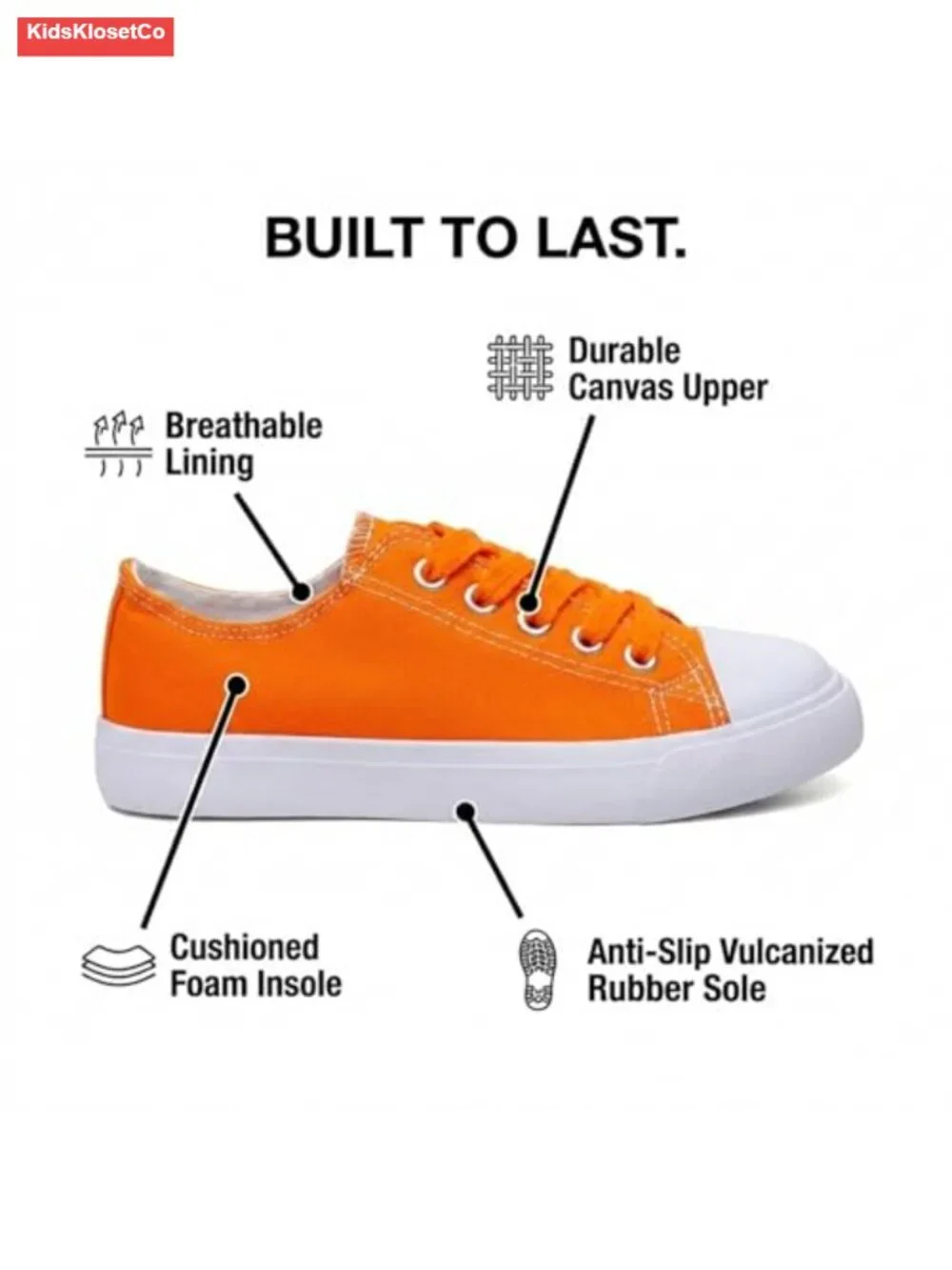 Kids Canvas Sneakers Low Top Lace-Up Shoes for Little Kids